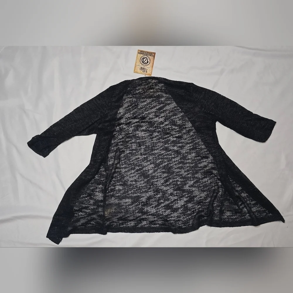 NWT Girls Black Sheer Lace Cardigan 3/4 Sleeve